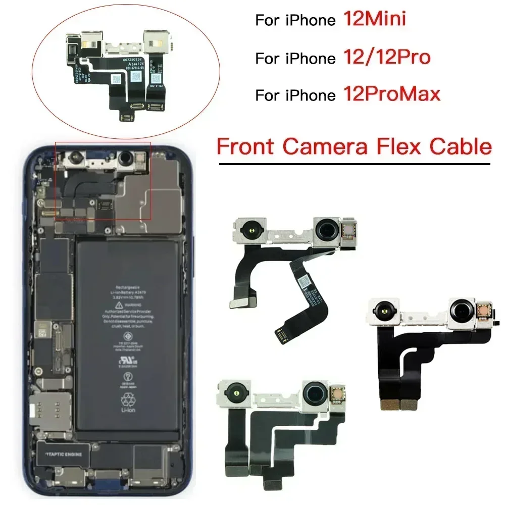 Front Camera Flex Cable Replacement for IPhone 12 Mini Pro Max 12MP Facing Lens Module Part NO Face ID