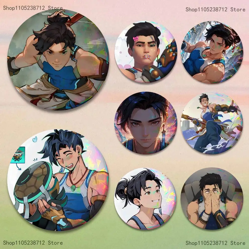 Wuyang O-Overwatch Pins Backpack Clothes Jewelry Accessories Cartoon Round Brooch Button Badge Fans Collection Gifts