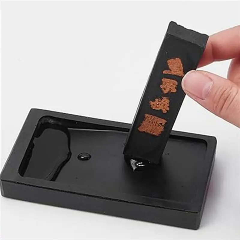 ABCA-3X Chinese Calligraphy Ink Stone With Ink Stick, Traditional Chinese Ink Stones Ink-Well Dish Sumi Ink Stone Tray