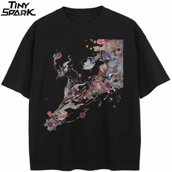 T-Shirt Streetwear Retro Pattern Painting Graphic T Shirt Cotton Hipster Men Tshirt Unisex Tops Tees Black Hip Hop Clothing