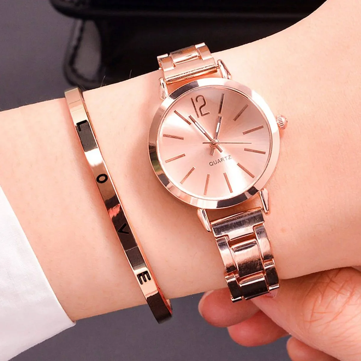 Watch Luxury Women Simple Dial Hollow Strap Fashion Gold Bracelet Quartz Wristwatch Student Ladies Watches Reloj Mujer