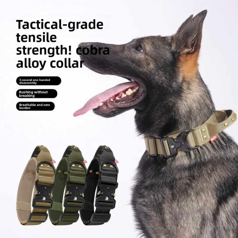 

Strongest Pulling Dog Collar - Unbreakable Cobra Alloy, Certified Tensile Strength, Quick Release for Large Breeds