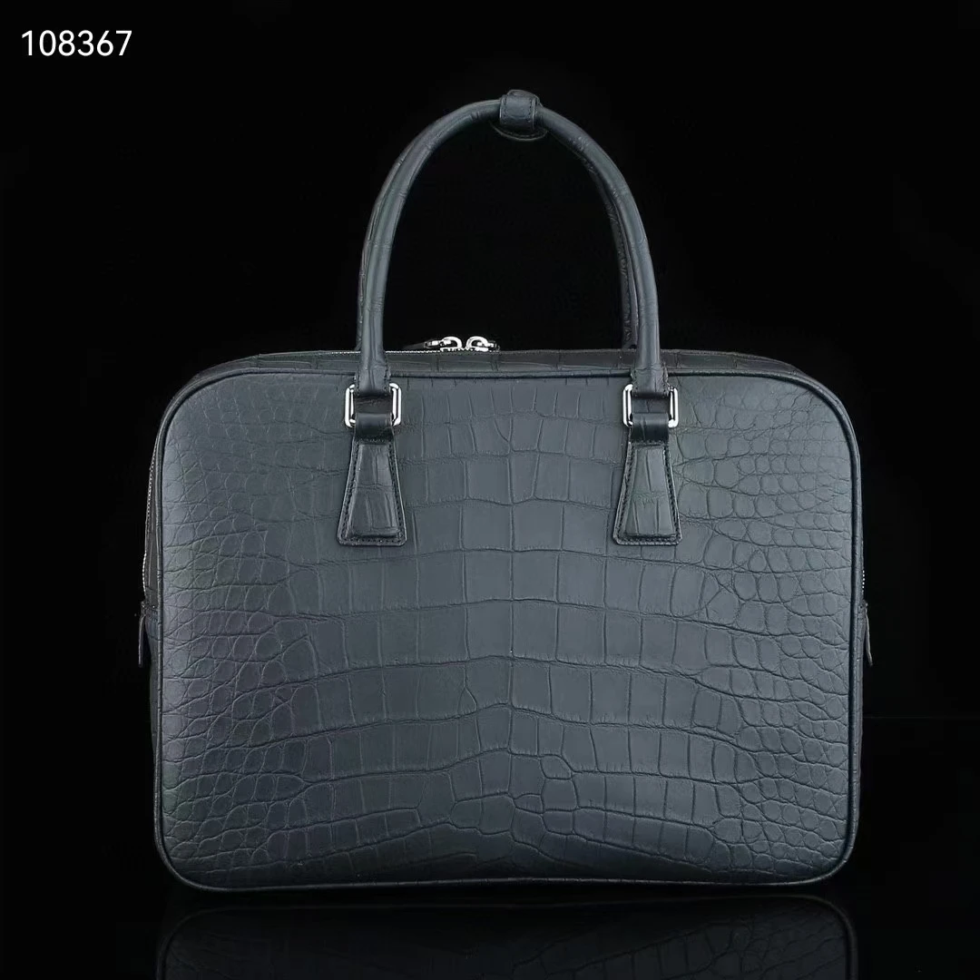 Latest hot sell luxury quality 100% genuine real crocodile leather belly skin men business bag laptop briefcase alligator skin