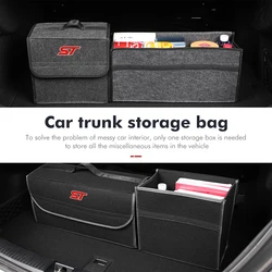 Car Trunk Organizer Box Foldable Tools Storage Pockets Bag For Ford ST Racing Performance Focus Mk2 Mk3 MK4 Fiesta Ranger