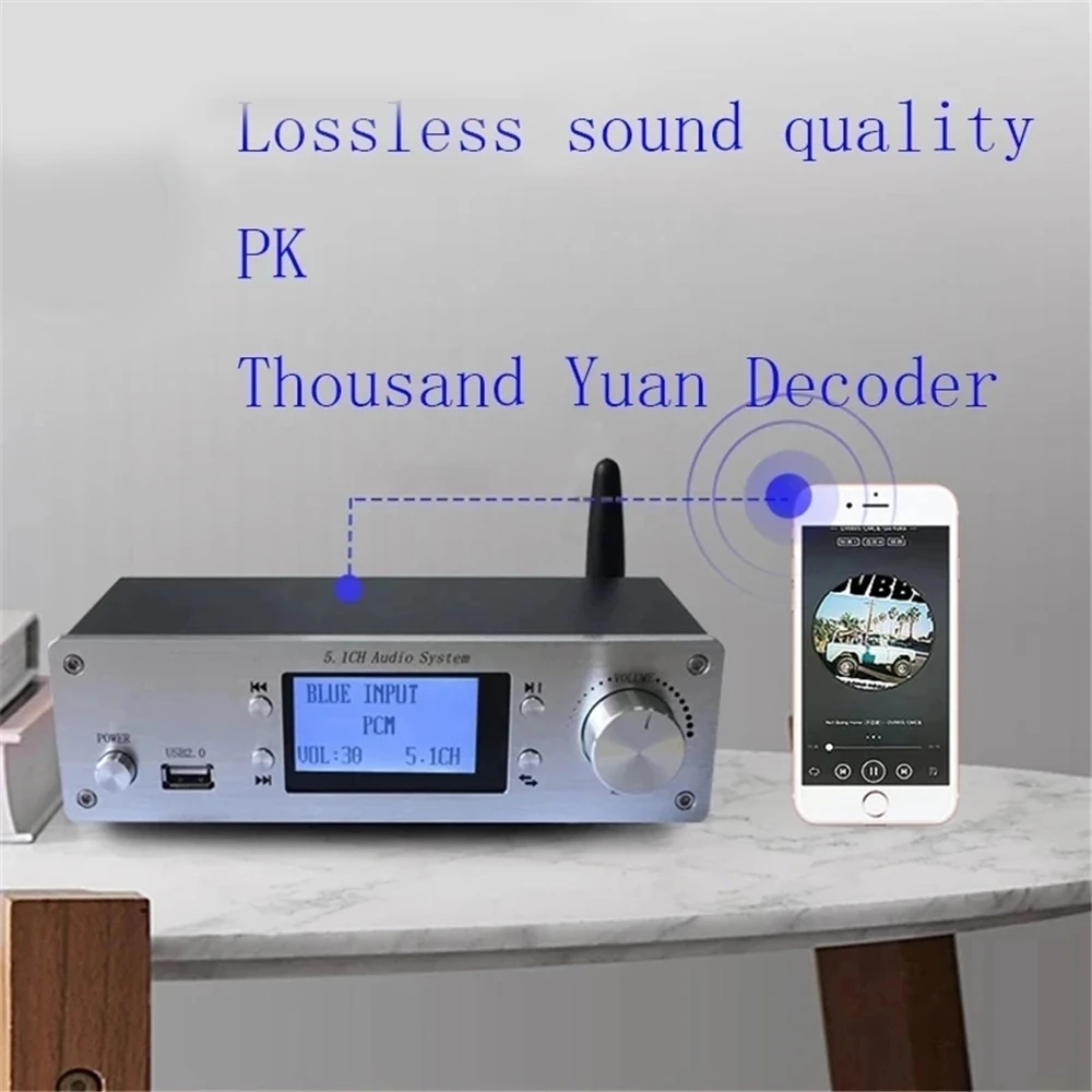 

RH-699X DTS 5.1 Decoder Dolby AC3 BT HDMI-compatible 4K Lossless Playback Digital Turntable U Disk Music Optical Fiber Coaxial