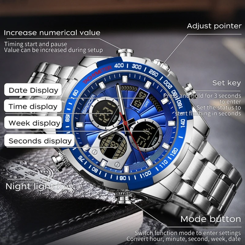 SANDA 5105 Steel Strip Electro - Timex Watches Smartwatch 评论和价格