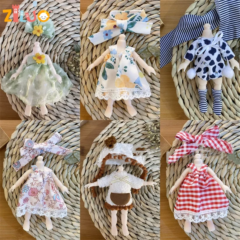 15-17cm BJD Doll Clothes 1/8 Dolls Dress Up Suit Skirt Cute Fashion Doll Clothes Toys for Children's Gifts Toys Doll Accessories