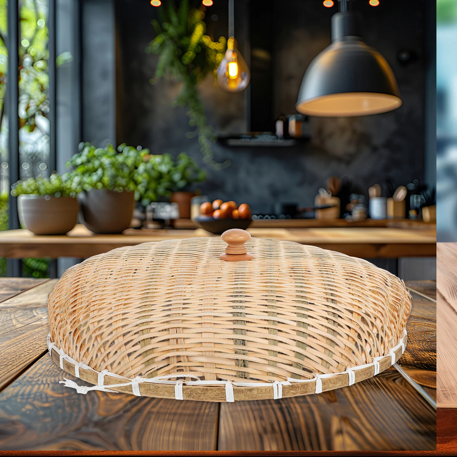 

Reusable Food Cover Made of Wear-Resistant Bamboo Material Compact Size for Kitchen Home Hotel Portable Food Protection Cover