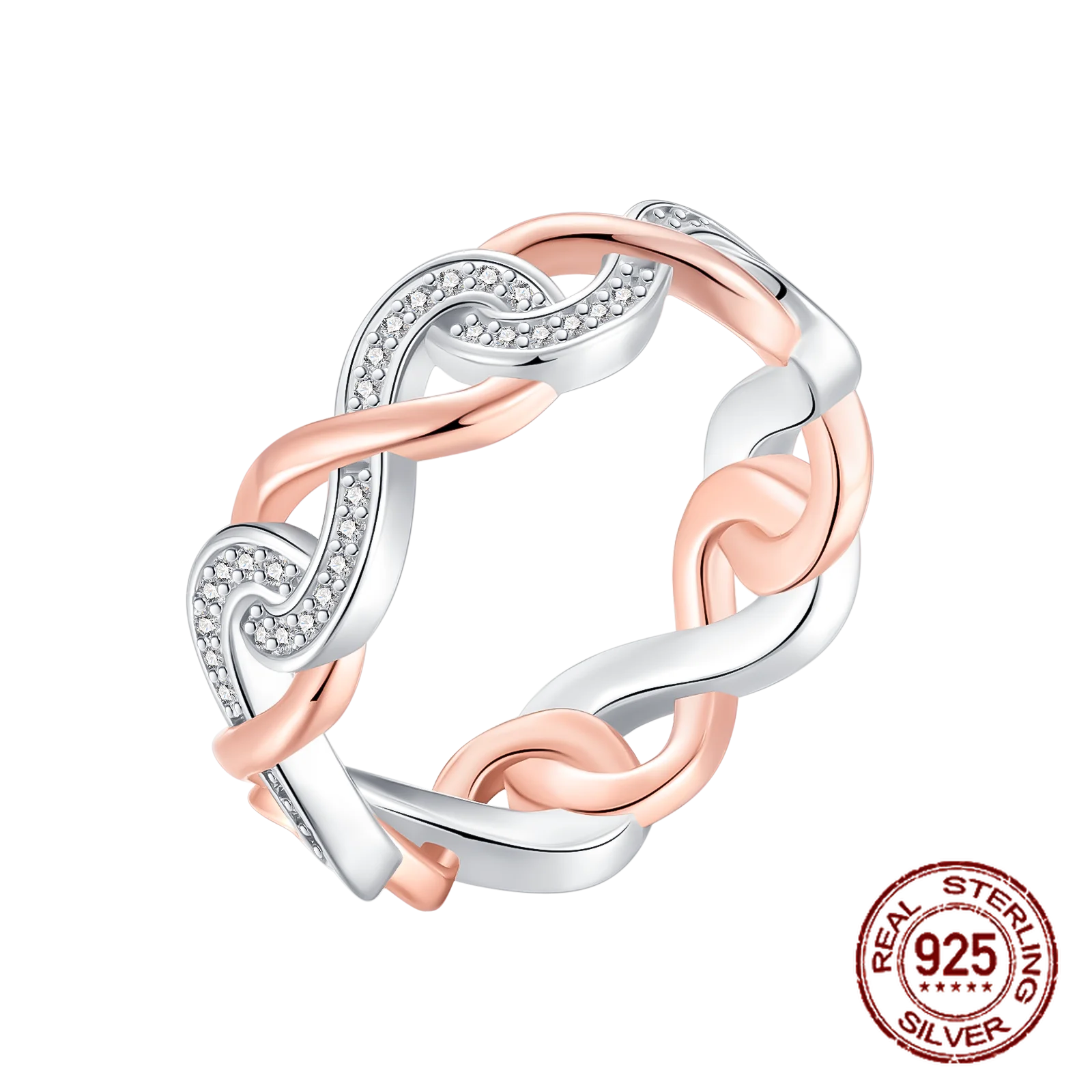 Rings for Women 925 Sterling Silver Open Ring Rose Cross Crown Rings Sparkling Colorful Zircon Wedding Engagement Jewelry Gifts