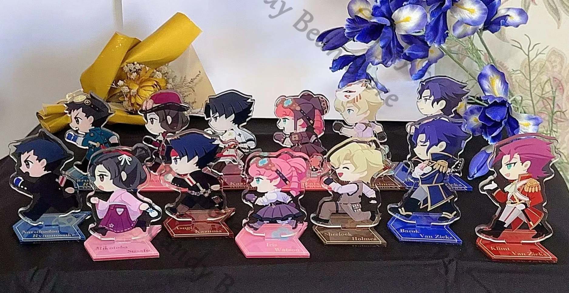 Anime Ace avocat Ryunosuke Naruhodo Asogi Barok Van Zieks Cosplay acrylique course Figure support dessin animé debout signe autocollant noël