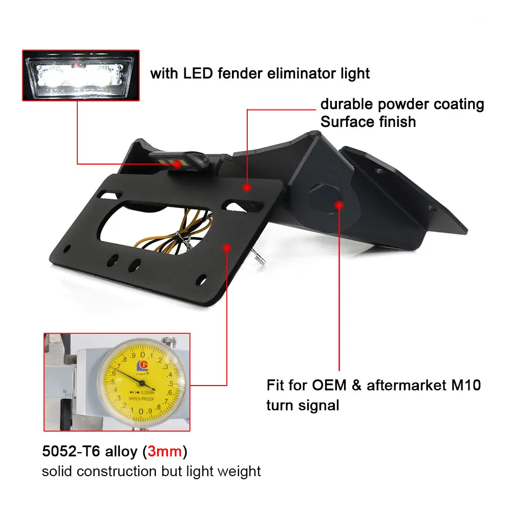 Motorcycle For Honda NC750X 2021 2022 2023 2024 Rear NC 750X License Plate Holder Bracket with Light Tail Tidy Fender Eliminator