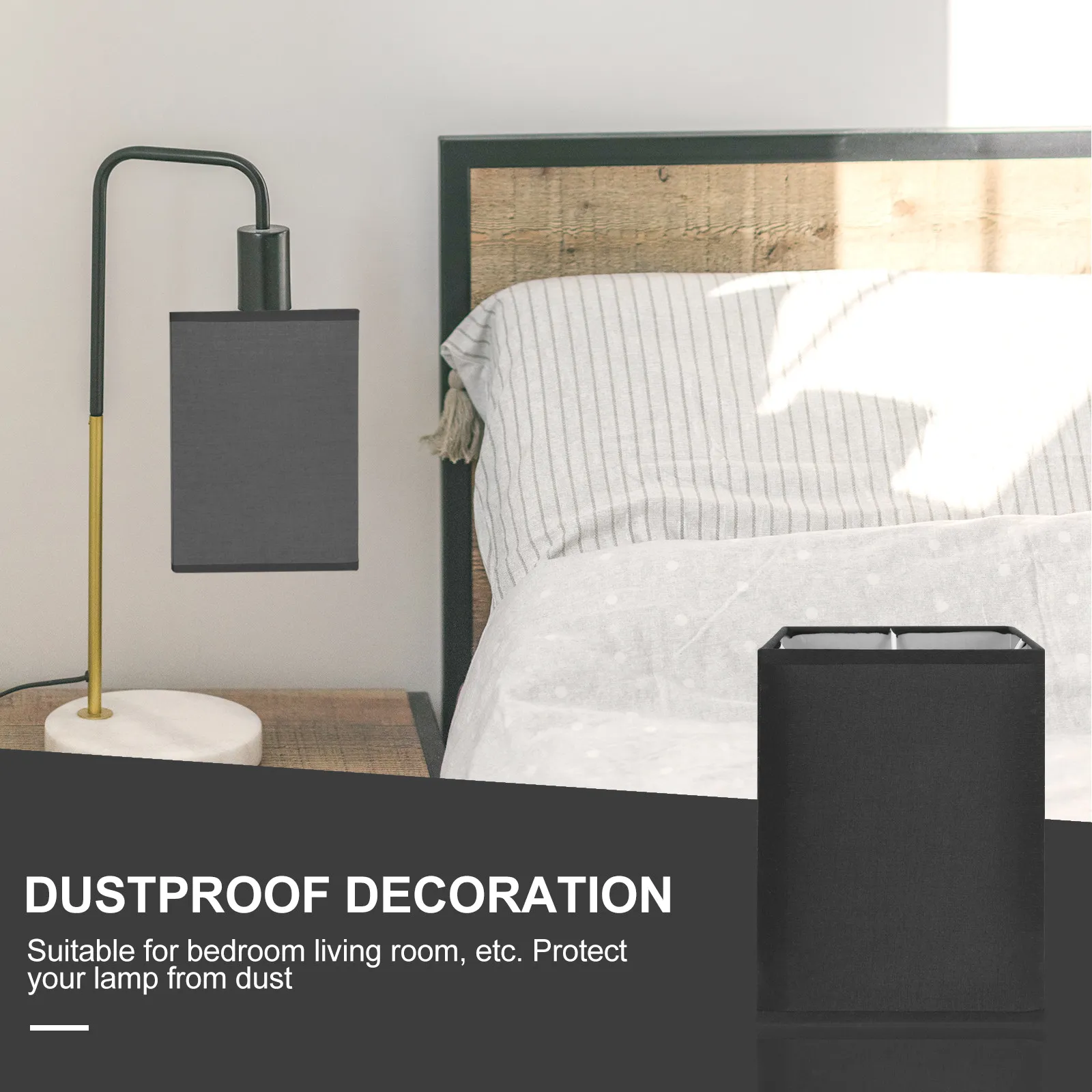 

Квадратный тканевый абажур премиум-класса для настольной лампы, прикроватной лампы, теплый рассеянный свет, декоративный аксессуар для лампы