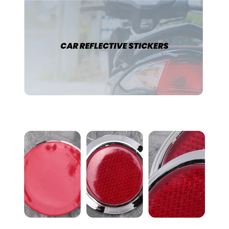 【FAST-SALE】4 Pcs Auto Car Plastic Round Reflective Reflector Sticker Red