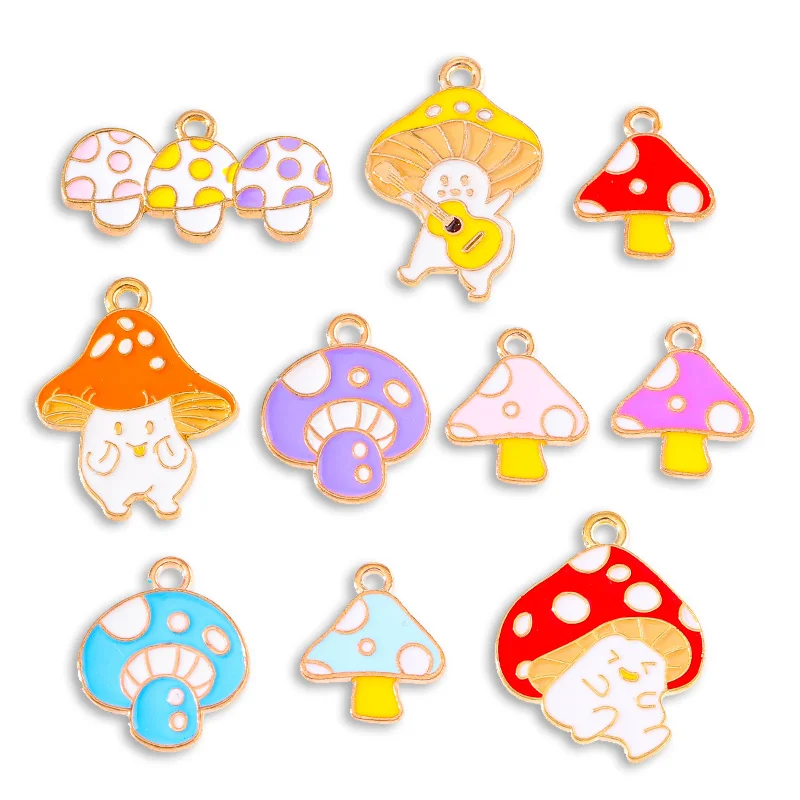 

Ожерелье с подвеской в виде цветных грибов, милая эмалированная цепочка для женщин и девушек, браслет, брелок для изготовления ювелирных изделий «сделай сам», очаровательные украшения, 20 шт./компл.