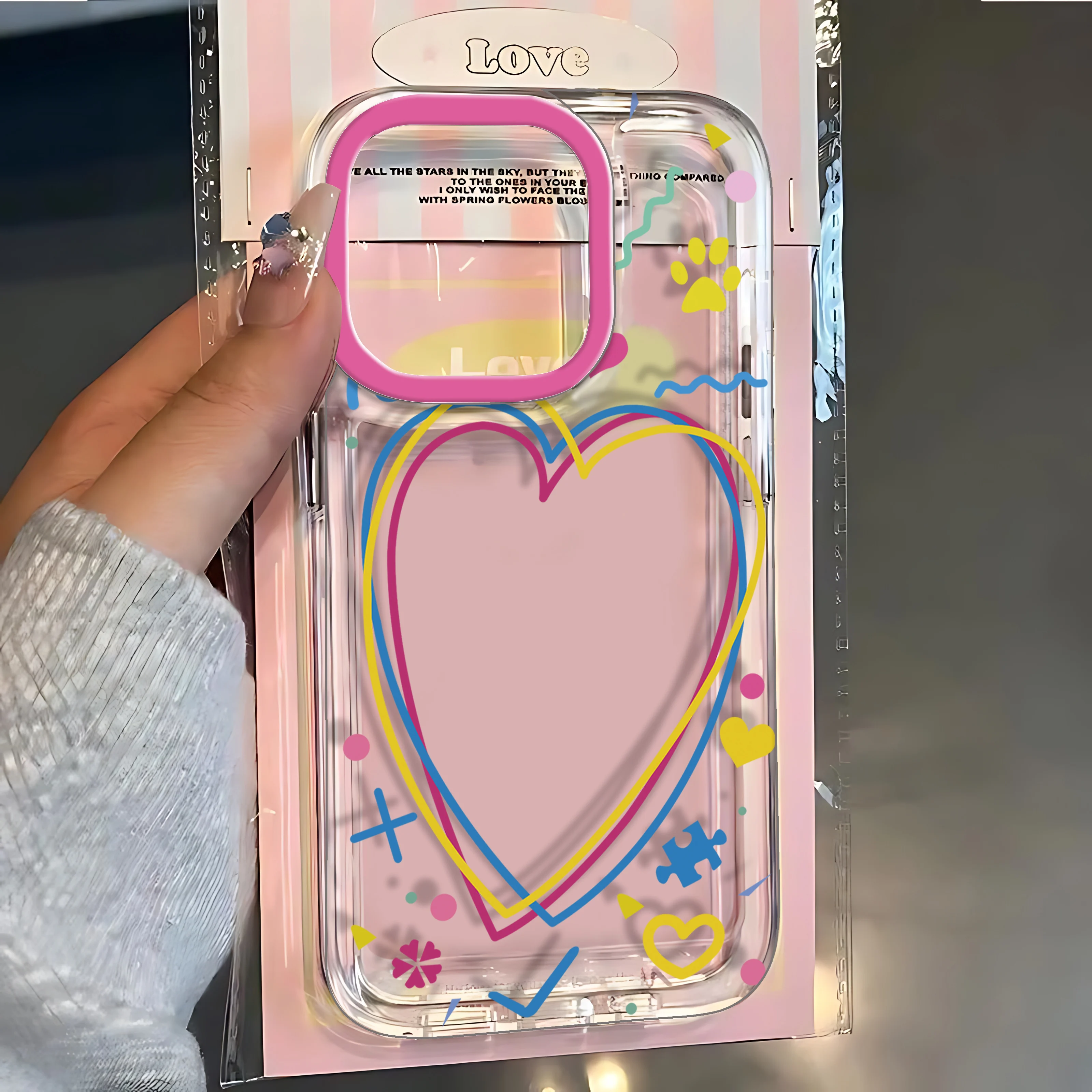 

Корейский простой чехол для телефона Ins Love для Oppo Realme C63 C53 10 9 C30 Reno13 Reno12 Reno11 Reno 10 8 7 6 F 5G Прозрачный чехол из ТПУ