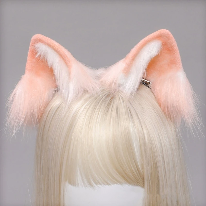 Furry Foxes Ears Cat Girls Cosplays Hair Accessories  Plush Animal Ear Headwear Hair Clip Animal Role Playing