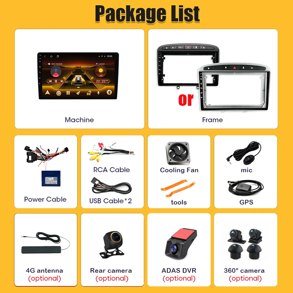 لبيجو 308 308SW 2007-2018 2019 2020 408 أندرويد 15 راديو السيارة الوسائط المتعددة مشغل فيديو ستيريو رئيس وحدة 2 din بلوتوث DSP