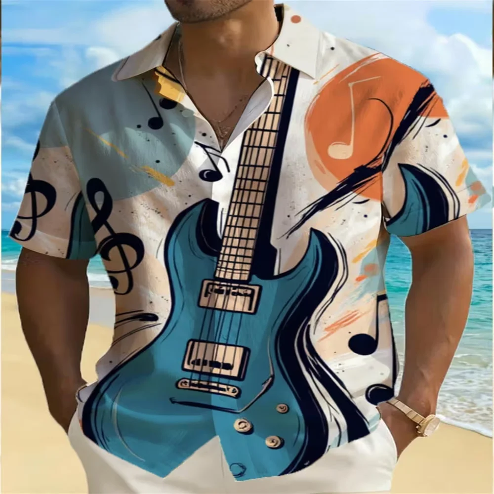 Men's Geometric Color Block Patchwork Shirt Button Shirt Short-sleeved Fashion Casual Summer Lapel 3D Printing Unisex Shirts