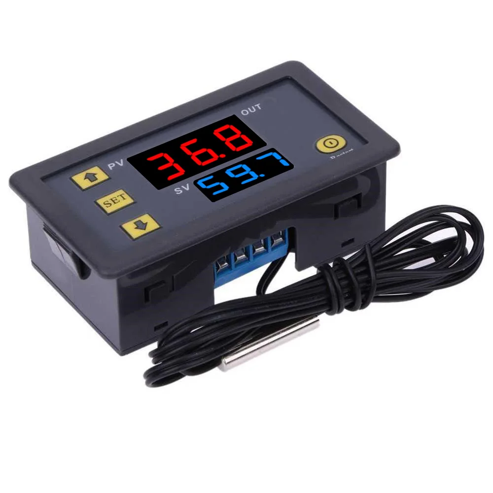 W3230 Relay Output Digital Temperature Controller -55~120°C Thermostat Regulator Heating Cooling Control Switch 12V 24V 110-220V