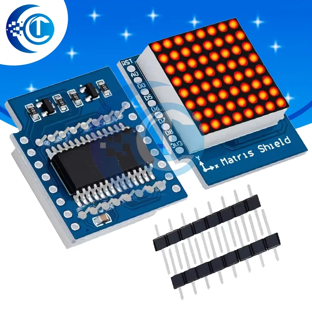 1PCS  Matrix LED Shield V1.0.0 For WEMOS D1 Mini Digital Signal Output Controller Module 8 X 8 Dot Board Control