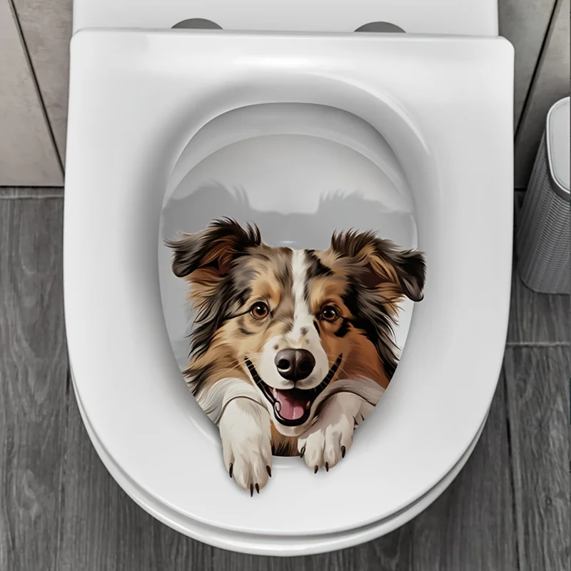 Beängstigende Katze Toiletten aufkleber DIY selbst klebende Toiletten deckel Aufkleber für Badezimmer Toilette Mode wasserdichte WC Wohnkultur – Detail 3