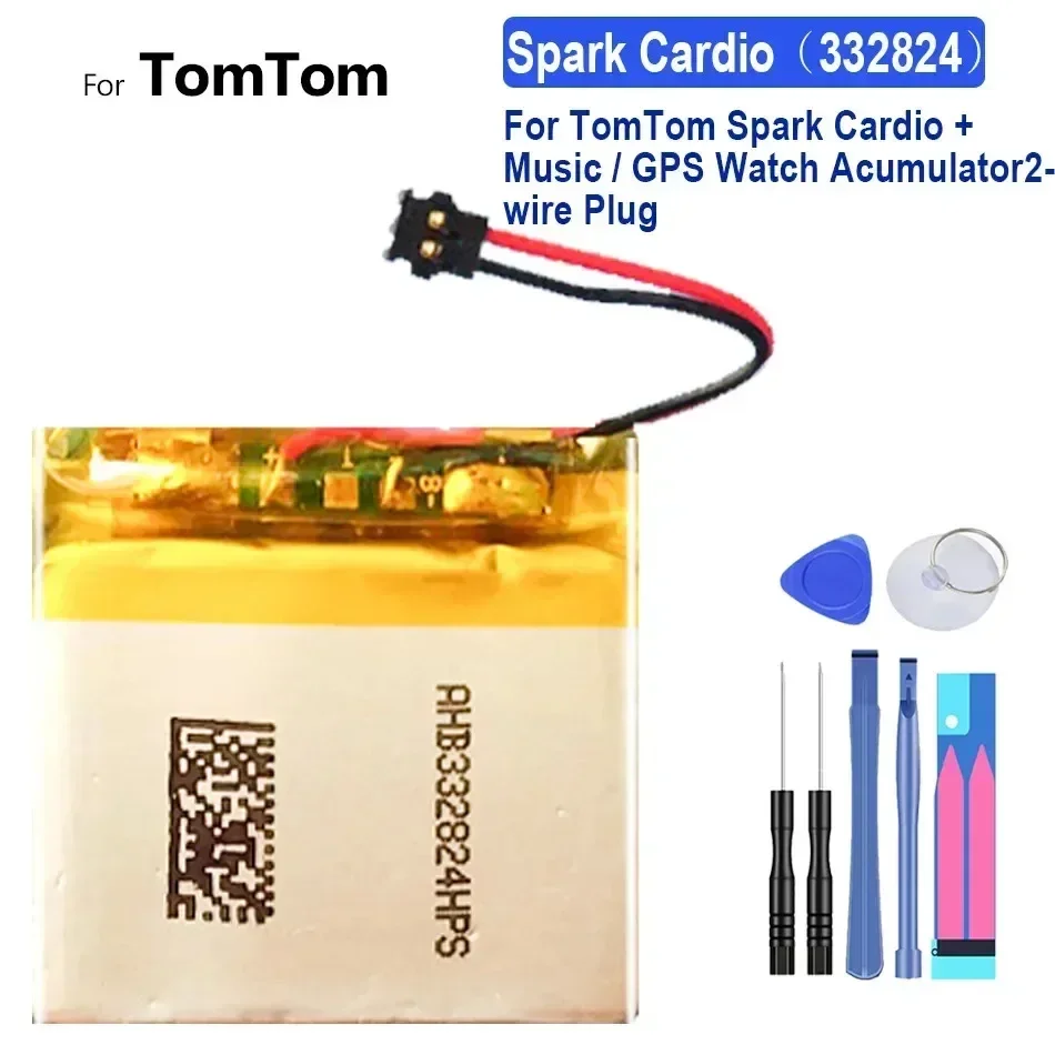 Watch Battery Spark Cardio (332824) 230mAh For TomTom Spark Cardio + Music / TomTom Spark 3 Spark3 Cardio GPS Watch Acum