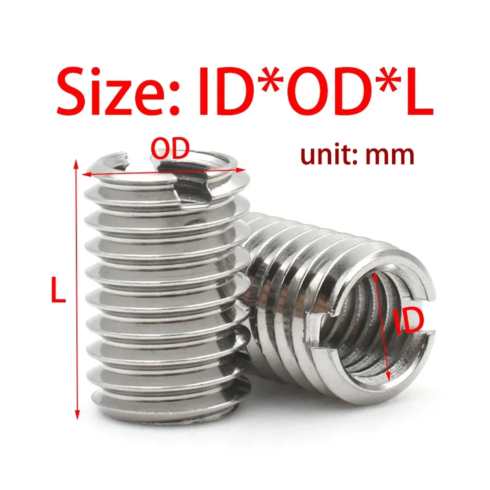 5-10pcs Sleeve Converter Nut M2 M2.5 M3 M4 M5 M6 M8 M10 Slotted Inside Outside Self Tapping Thread Insert Adapter Screw Nuts