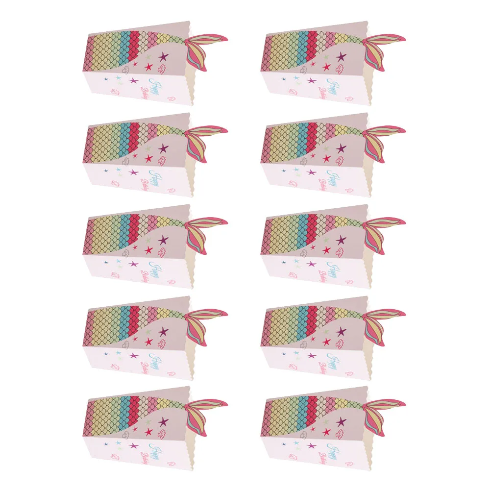 

48 Pcs Popcorn Boxes Paper Kraft Bags for Sweets Candy Treat Party Food Grade Mermaid Design Lightweight Strong Compression