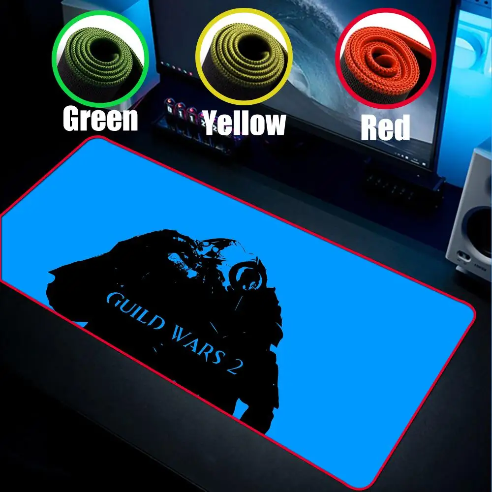 Cool G-Guild wars 2 Mouse Pad 90x40cm Colorful Lock Edge Pure Natural Rubber Desktop Anti slip Large Mouse Pad