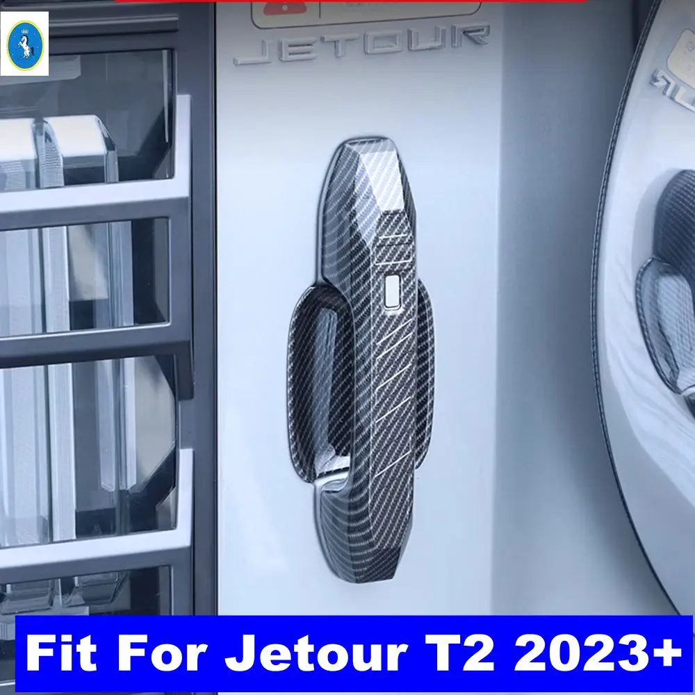 

Trunk Door Tailgate Protection Handle Covers Black Carbon Fiber 3d Stickers Auto Parts Accessories For Jetour T2 2023 2024 2025