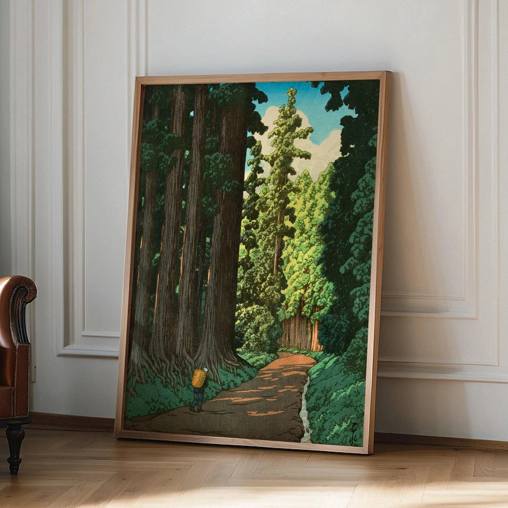 Vintage Japanese Forest Poster, Road To Nikko By Kawase Hasui, Japandi Decor, Botanical Wall Art, Japanese Print Gift Idea