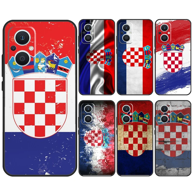 Croatia Flag Case For OPPO Reno 10 Pro 4 5 6 7 8 Lite 4Z 5Z 8T OPPO Find X6 Pro X5 Lite X3 X2 Neo Cover