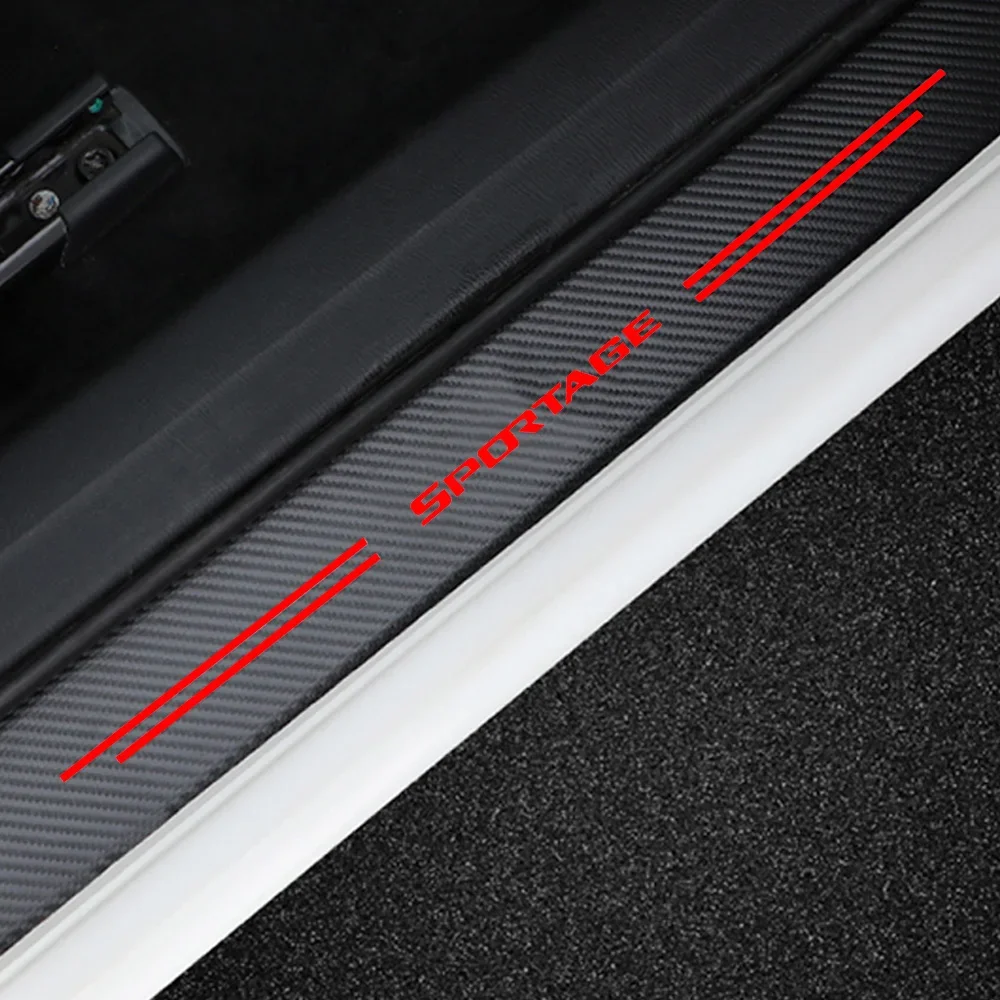 Car Door Carbon Fiber Threshold Sill Stickers Decals for KIA Sportage Sorento Ceed Picanto Stonic RIO Optima Stinger K2 K3 KX3