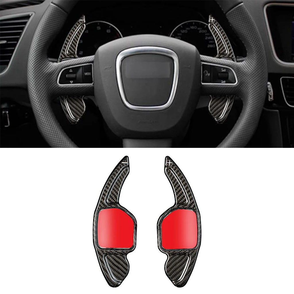 

2Pcs Real Carbon Fiber Car Steering Wheel Shift Paddle For Audi A4L A5 A6 A8 S5 S6 Q5 Q7 R8 Paddle Shifter Extension