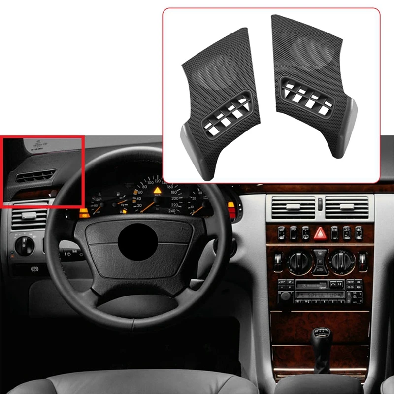 2X Car Dash Board R+L Side Air Vent Speaker Grill Cover For Mercedes Benz W210 E-CLASS E320 E430 E55 1996-2002