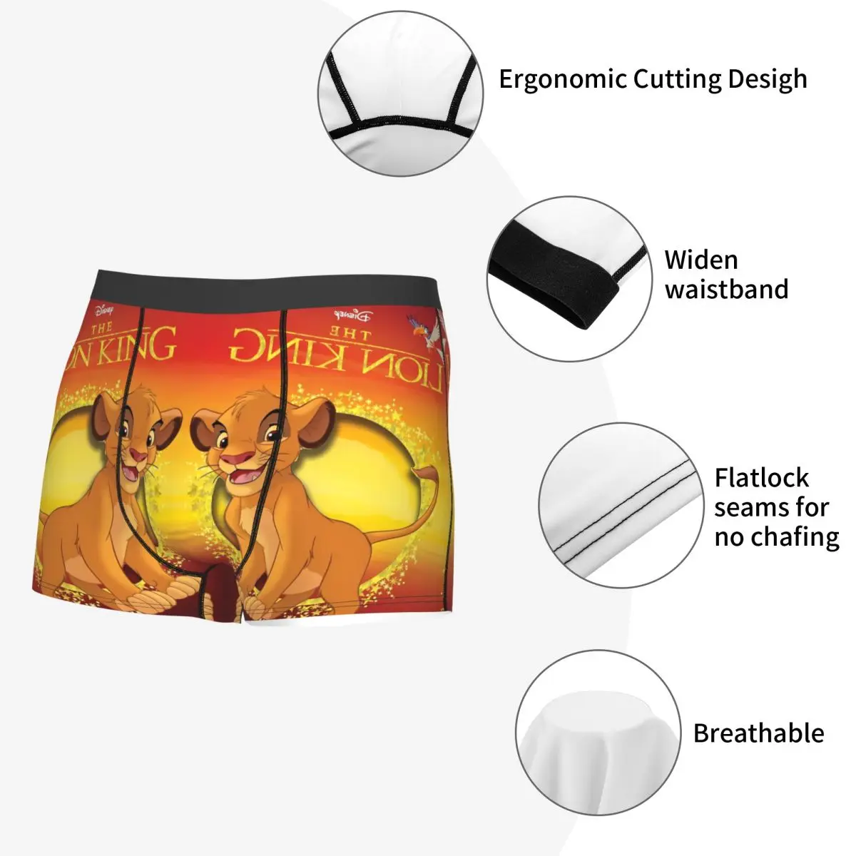 Personalizado divertido el Rey León Retro Simba ropa interior Hakuna Matata gráfico Boxer calzoncillos pantalones cortos transpirables bragas calzoncillos