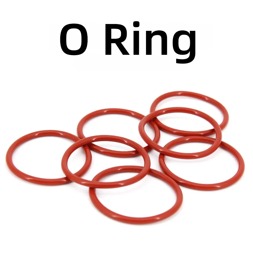 Red Food Grade VMQ Silicone O-Rings, CS 1/1.5/2/2.4mm Sealing Washers, 5-90mm Outer Diameter Oil Resistant Plumbing Gaskets