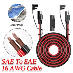 Battery Charging Cable SAE To SAE 12V-36V Solar Plug Cord 16AWG Car Extension Cable Waterproof Solar Vehicle Battery Power Cable