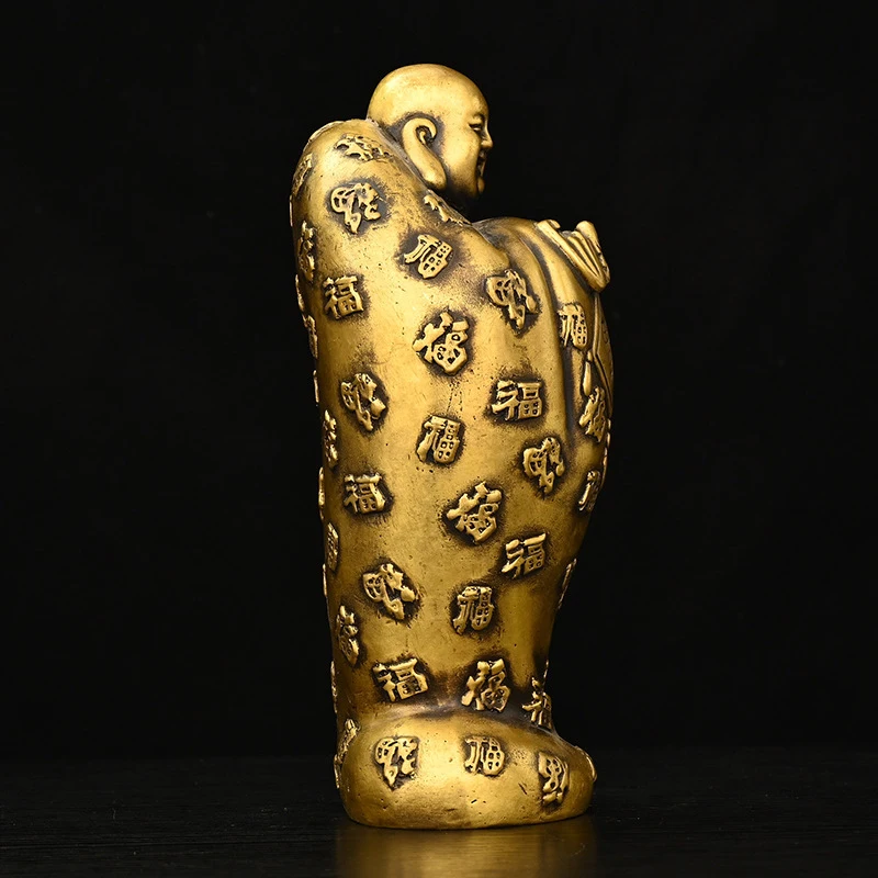 Laughing Buddha Ornament: Fortune Before Your Eyes, Home Decoration, Creative Gift, Craftsmanship, Brass Decorative Piece
