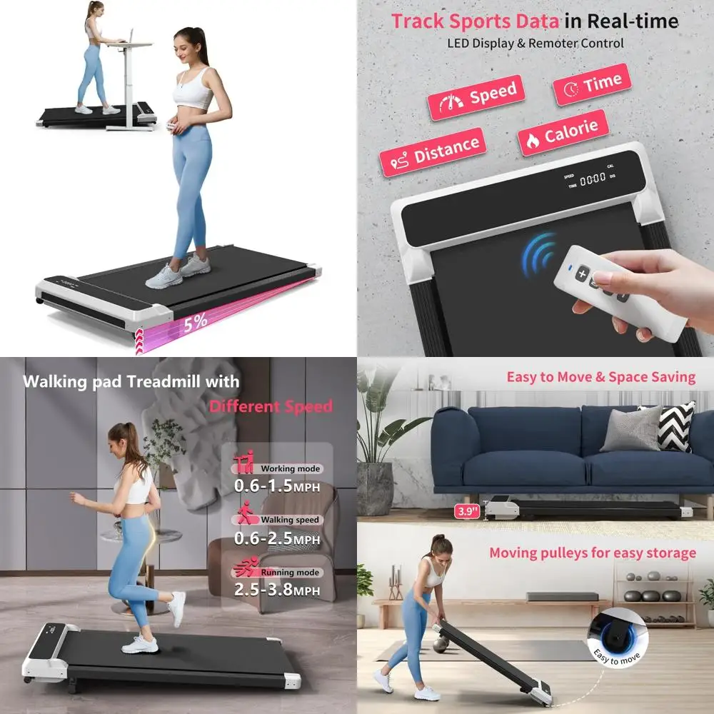 

Compact 2.5HP Dual-Purpose Incline Treadmill for Walking and Jogging, Desk-Mounted Option for Home Fitness