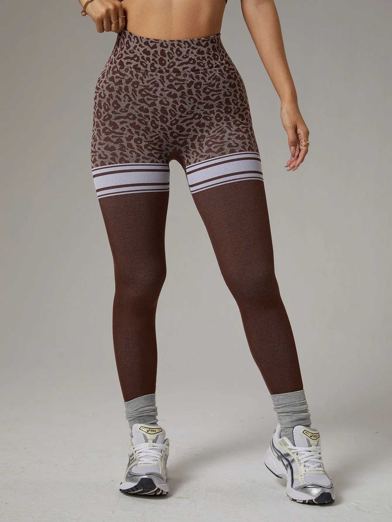 Leopard Print Seamless Yoga Pants High-Waisted Hip lift Breathable Quick-Drying Sweatpants Outdoor Fitness Pants