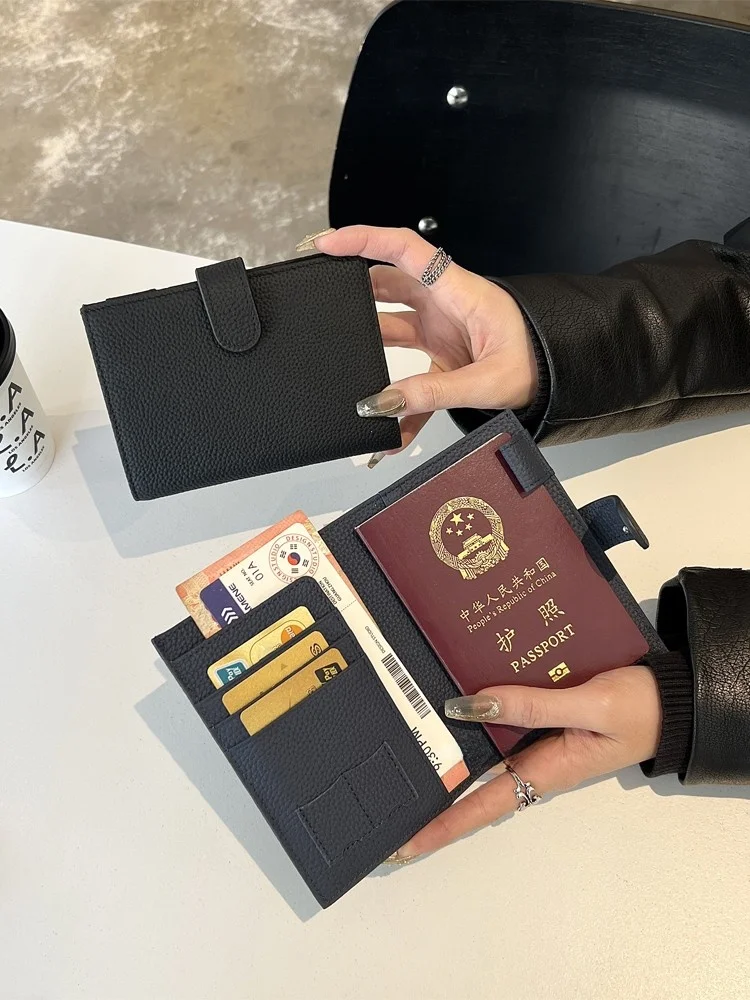 ポータブル女性用パスポートホルダー-国際旅行用書類収納用保護カバー-多機能カードバッグ
