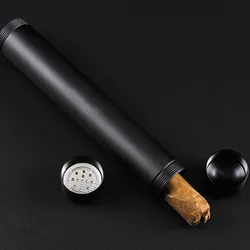 Portable Travel Cigar Tube Mini Humidor Humidifier Aluminum Single Cigars Case Storage Tube Cigar Smoking Accessories Gift Men