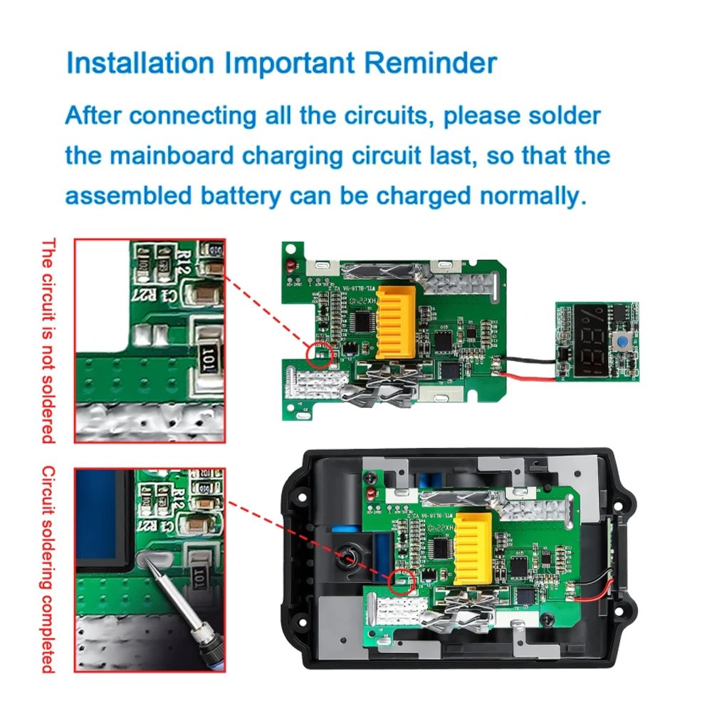 Чехол для аккумулятора Makita BL1890 Ач, корпус для самостоятельной сборки 18 в, 6,0 Ач, с защитой от зарядки печатной платы BMS, можно установить 15 батарей