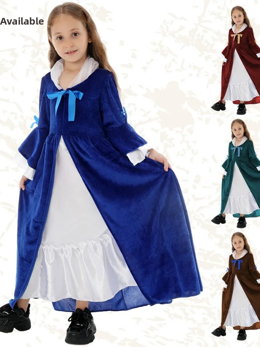 Medievale loween rinascimentale per bambini vintage lungo Dr New Sle Festival Par Performance Artistico etnico Dr. da donna