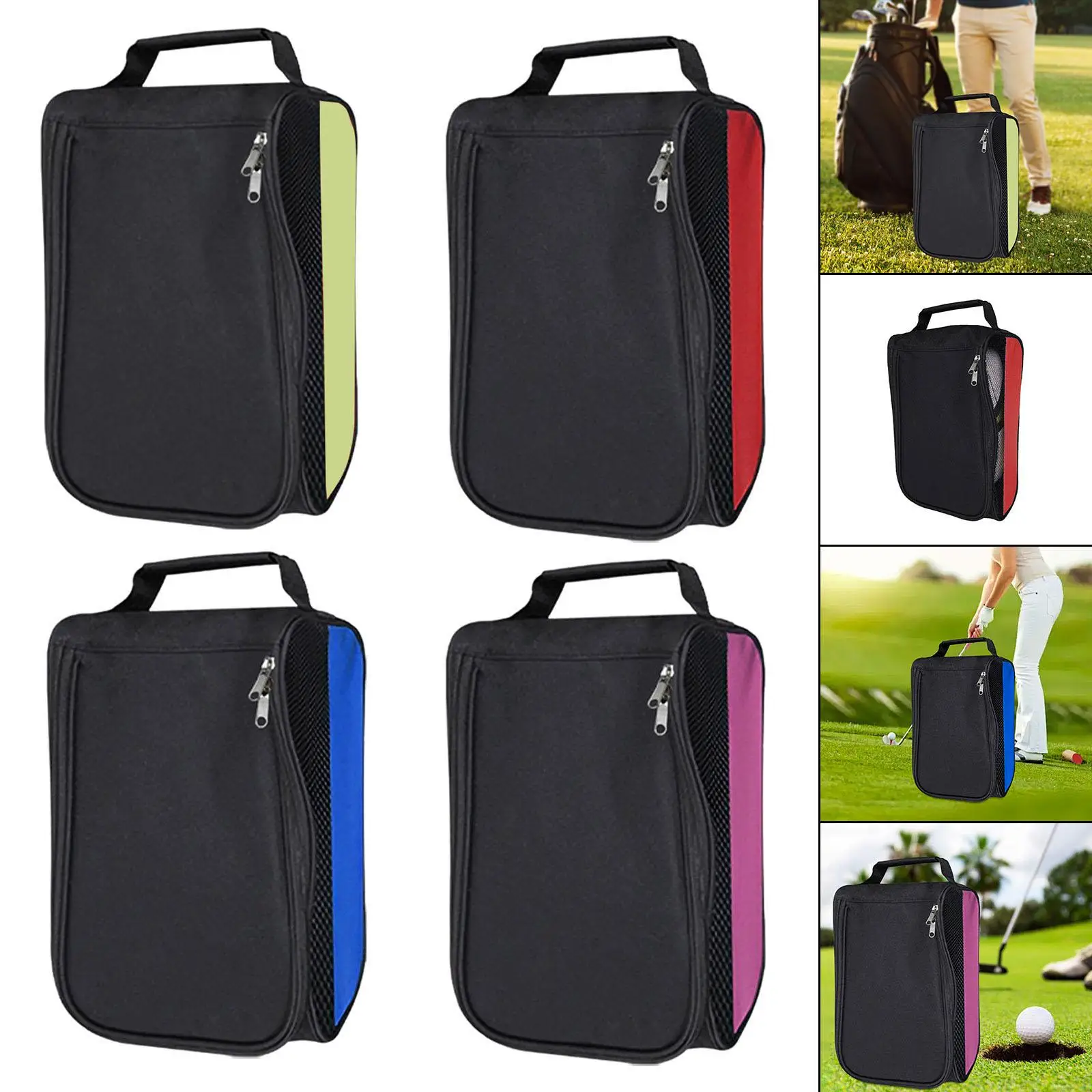 

Sports Shoes Case Multiuse Storage Zipper Tote Golf Supplies Breathable Golf Shoe Pouch for Running Men Women Travel Hiking Gym
