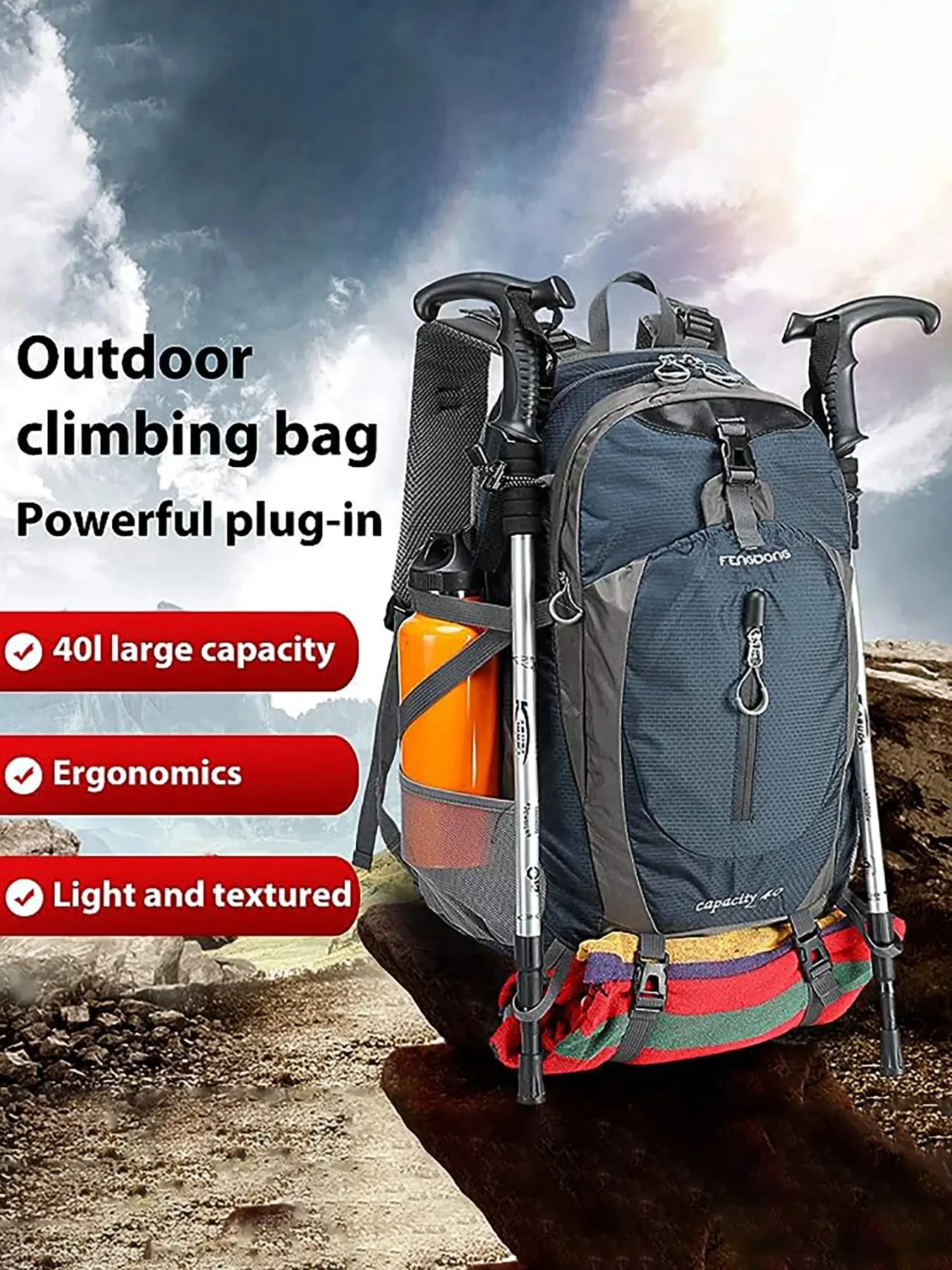 Waterproof Large Capacity Travel Backpack, Multi Functional Mountaineering Bag, Casual Outdoor Camping Hiking Rucksack