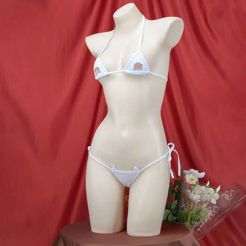 

Women's Bikinis Briefs Lace-up Bras Sets Sexy Backless Mini Embroidered Underwear Female Exotic Lingerie