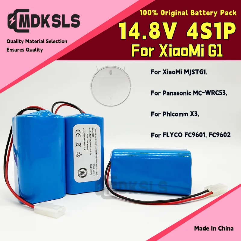 

18650 batteies pack 14.8V 2800mAh lithium ion batteies suitable for Xiaomi G1 Mi Essential MJSTG1 robot vacuum cleaner
