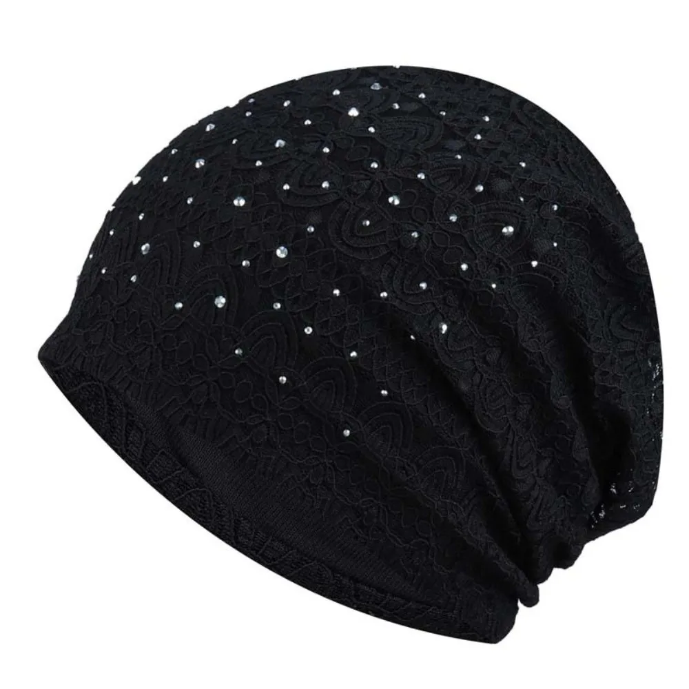 Pullover-Mütze, weiche Spitzenmütze, Mützen im ethnischen Stil, winddichte, warme Mütze, Nachtmütze, bequeme Hijab-Turban-Mütze, Herbst, Frühling – Detail 11